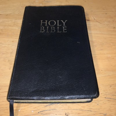 Black KJV Holy Bible References Zondervan 1994 Bonded Leather Red Letter VTG-image