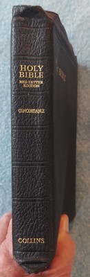 Vintage Bible King James KJV Genuine Leather References Collins Clear-Type-image