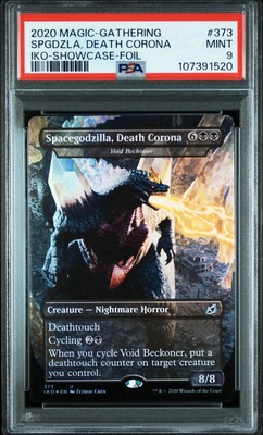 MTG Space Godzilla, Death Corona Showcase FOIL Ikoria: Lair of Behemoths PSA 9-image