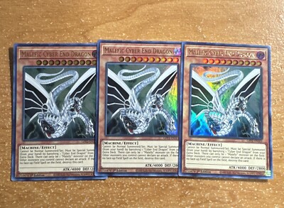 🔥 3x Yugioh GFP2-EN101 Malefic Cyber End Dragon ULTRA RARE NM 1ST ED PLAYSET-image