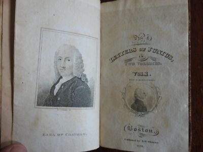 Letters of Junius Political Correspondence Writing 1830 leather 2 vol. set-image