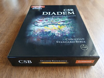 Cambridge CSB Diadem Reference Edition Bible, Black Calf Split Leather Free Ship-image
