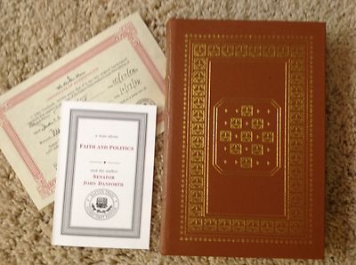 (SSG) Senator JOHN DANFORTH Signed 1st Edition Easton Press - Faith And Politics-image