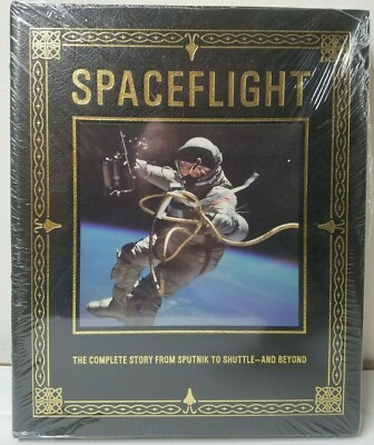 BUZZ ALDRIN SIGNED BOOK SPACEFLIGHT EASTON PRESS LEATHER AUTOGRAPHED COA SEALED-image