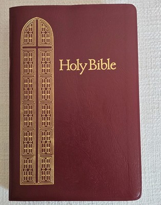 1990 Regency King James Burgundy Holy Bible Giant Print Red Letter KJV -image