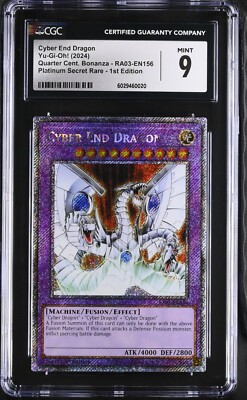 PSA/CGC 9 MINT Cyber End Dragon RA03-EN156 Platinum Secret Rare 1st Ed-image