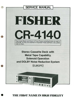 FISHER CR-4140 Tape Deck Service Manual & Circuit Diagram digital format (.pdf)-image