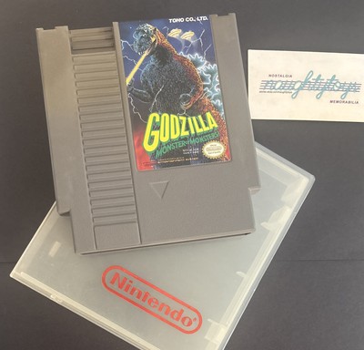 Original 1988 NES Godzilla: Monster Of Monsters Cartridge & Clear Case - Tested-image