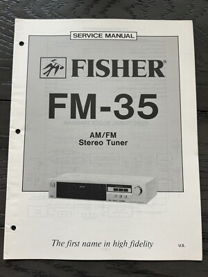 Fisher FM-35 AM/FM Stereo Tuner Service Manual Vintage OEM Diagrams Repair-image