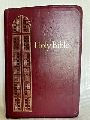 HOLY BIBLE KJV Giant Print Regency Reference Red Letter 1976 With Leather Cover-image