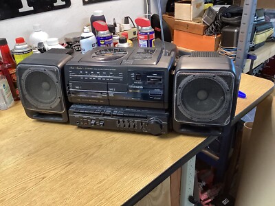1990 Fisher Boombox PH-D800. Radio Works. Dual Cassette & CD Don’t Work-image
