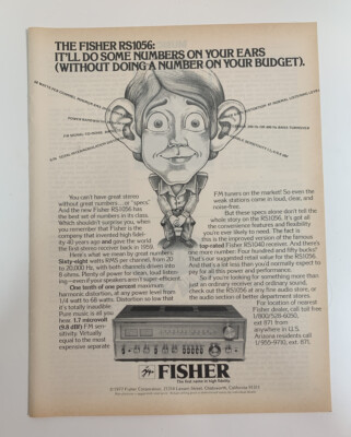 1978 Fisher RS1056 Stereo Receiver Tuner Print Ad Original Vintage-image