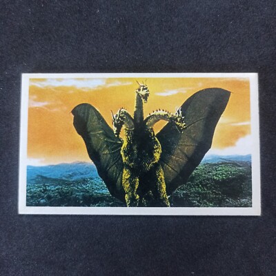 1970s/80s King Ghidorah Menko Card Showa Era Retro Toho Godzilla Good A-image