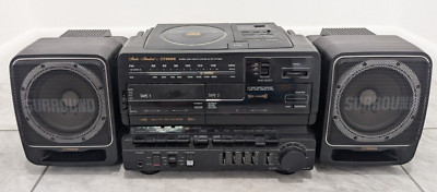 VTG RARE 1990 Fisher Boombox PH-D800 Dual Cassette CD Defects RADIO WORKS READ!!-image