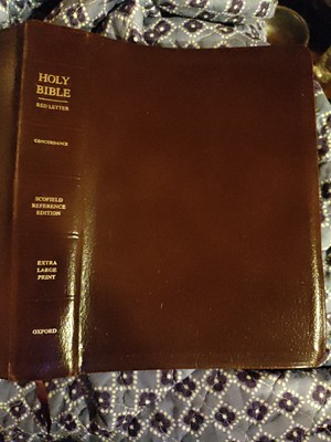 ⭐Holy Bible Concordance Scofield Reference Ed Oxford Large Print Red Letter 1945-image