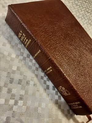 Holy Bible KJV Chain Center Reference Genuine Leather Brown-image