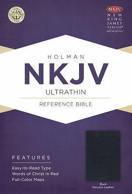 Holy Bible: Nkjv Ultrathin Reference Bible, Black Genuine Leather-image