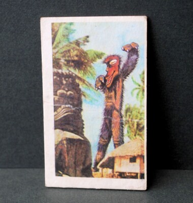 Menko Monster Tourists - Cactus man at Waikiki Hawaii Trading Card Yokopro 1972-image