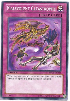 1 x Malevolent Catastrophe - SDCR-EN034 - Common - 1st Edition Near Mint, Englis-image