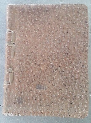 Vintage Early 20th Century Hand Bound Leather 154 Page Reference Book-image