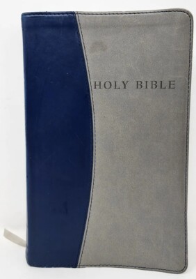 Holy Bible King James Version Bible Blue/ Gray Faux Leather-image