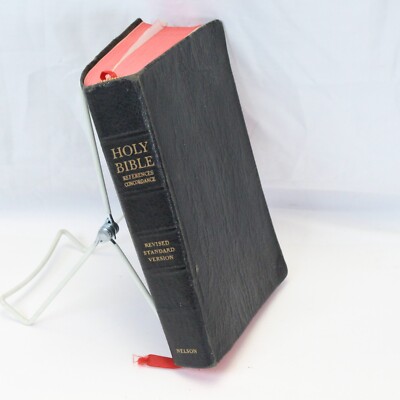 Holy Bible Revised Standard Version Nelson Vtg 1959 Black Leather References +-image