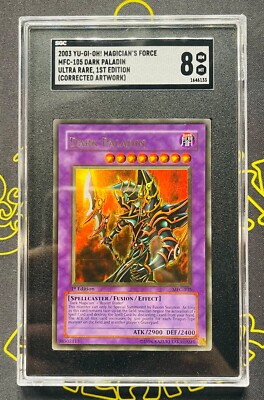 2003 YU-GI-OH! -  DARK PALADIN - 1ST EDITION - CORRECTED ART - #MFC-105 - SGC 8-image