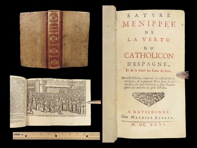 1696 Menippean Satire Catholic LEAGUE Spain France Religion Wars Elzevier-image