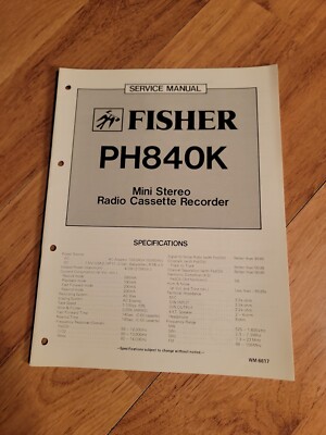 Service Manual - Fisher PH840K Mini Stereo Radio Cassette Recorder-image