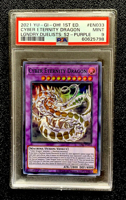 PSA 9 2021 CYBER ETERNITY DRAGON 1ST ED LEGENDARY DUELISTS PURPLE EN033 41981122-image