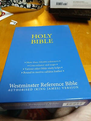 Westminster Reference Bible Authorized KJV - Black Meriva Calfskin Leather-image