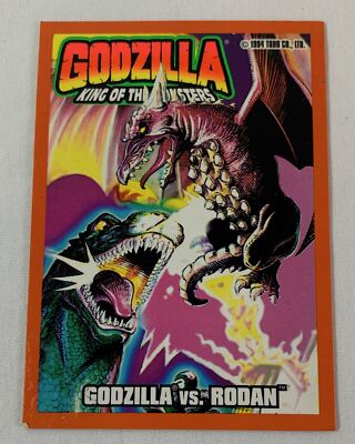 1994 Trendmasters Godzilla King Of The Monsters #8 card ~ GODZILLA VS RODAN-image