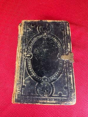 Antique 1865 HOLY BIBLE Old & New Testaments American Bible Society Gift Idea-image
