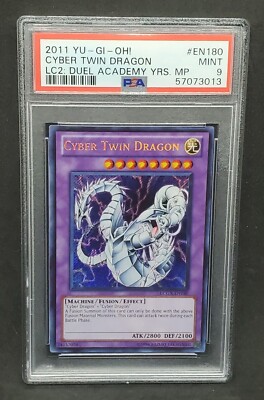 Yugioh PSA 9 MINT Cyber Twin Dragon LCGX-EN180 Secret Rare Duel Academy 2011-image