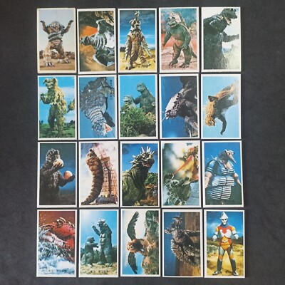 1970s/80s Showa Era Retro Toho Good Godzilla Menko Cards Set Of 20 Kaiju-image