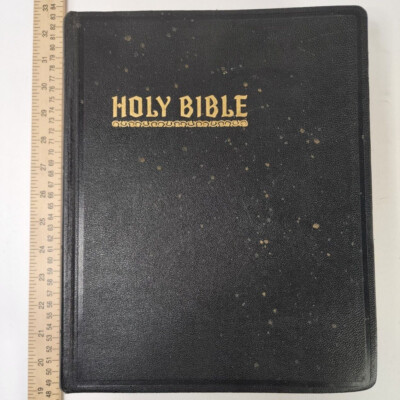 Holy Bible 1955 Hertel Blue Ribbon New Standard Reference Red Letter Edition-image