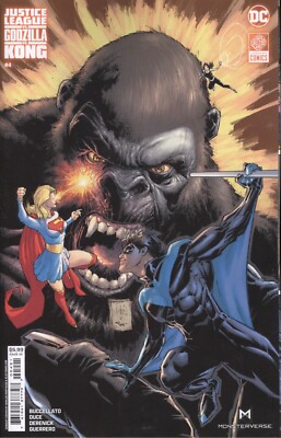 JUSTICE LEAGUE VS GODZILLA VS KONG #4 COVER B WHILCE PORTACIO KONG CARD STOCK VA-image