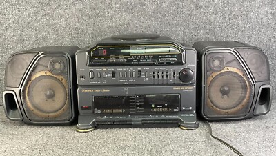 Fisher PH-D9000 📻 4-Band Stereo Dual CD Cassette Boombox – Black-image