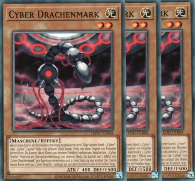 yugioh 3x Cyber Dragon Mark LEDD-DEB04 COMMON 2 EDITION GERMAN-image