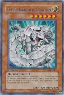 Yugioh - Cyber Barrier Dragon - 1st Edition - Rare - NM - Free Holographic Card-image