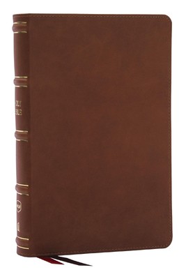 NKJV, Single-Column Reference Bible, Verse-by-verse, Brown Genuine Leather, ...-image