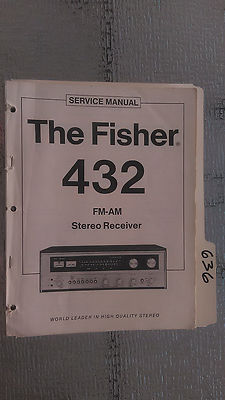 Fisher 432 service manual original repair book stereo receiver am fm tuner radio-image