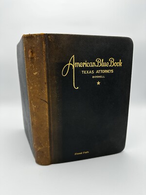 1926 American Blue Book Texas Attorneys H J Boswell Limited Ed 1/150 Rare Law-image
