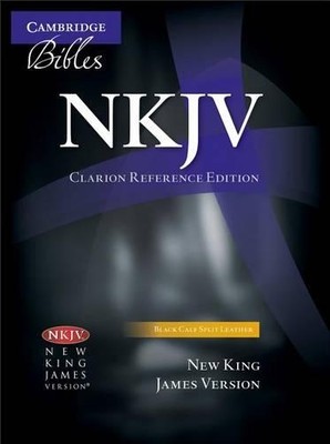 NKJV Clarion Reference Bible, Black Calf Split Leather, NK484:X (Leather Bound)-image