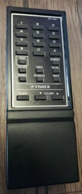 Fisher RTV-881 TV VCR Stereo Replacement Remote Control Genuine OEM Black-image