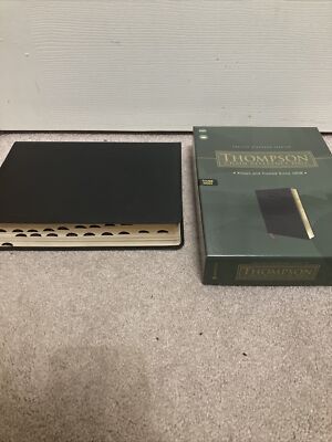 ESV THOMPSON CHAIN REFERENCE BIBLE RED LETTER THUMB INDEXED BLACK BONDED LEATHER-image