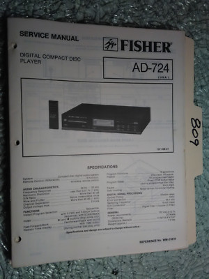 Fisher ad-724 service manual original repair book stereo cd player-image
