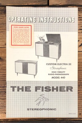 Fisher Custom Electra IIIModel 440 Stereo  Owner / User Manual *Original*-image