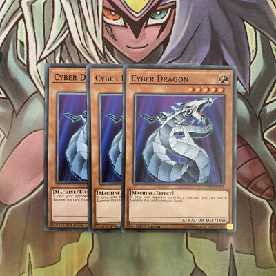 LEDD-ENB01 x3 Cyber Dragon Common Excellent Condition Yugioh-image