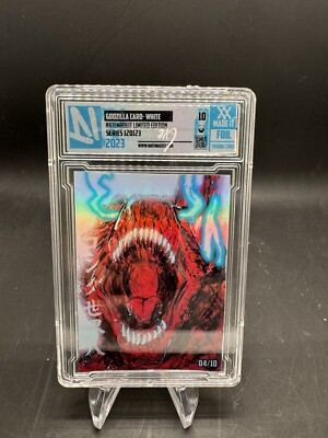 Nate Made It White Godzilla Foil Card 4/10 Limited Edition Slab 2023-image
